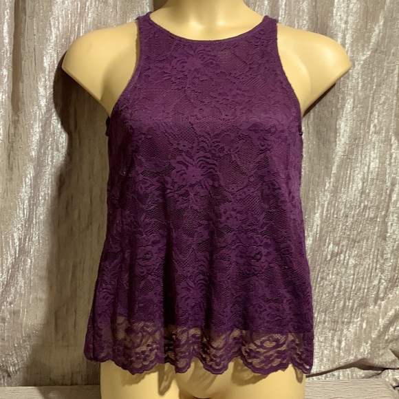 Rue21 Top Blouse Purple Lace M🌀 - Picture 1 of 14